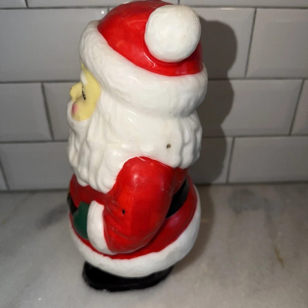 Vintage Christmas Santa‎ Claus Head Face Wax Candle 11 inch